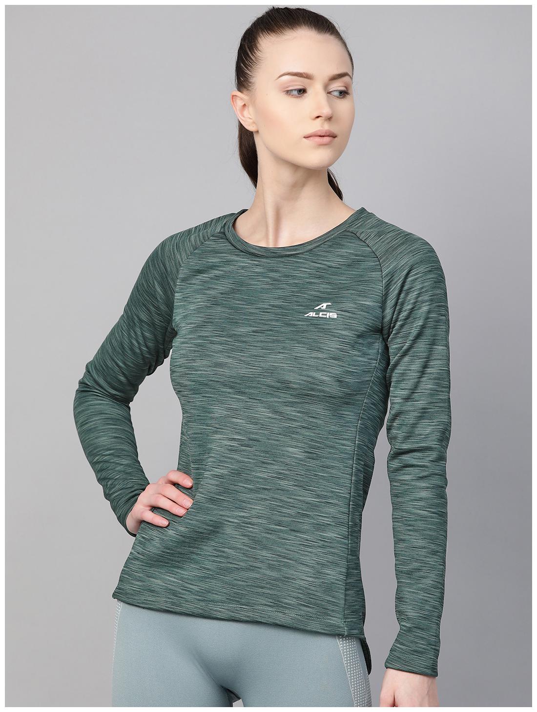 

Alcis Women Self Design Sweatshirt - Green