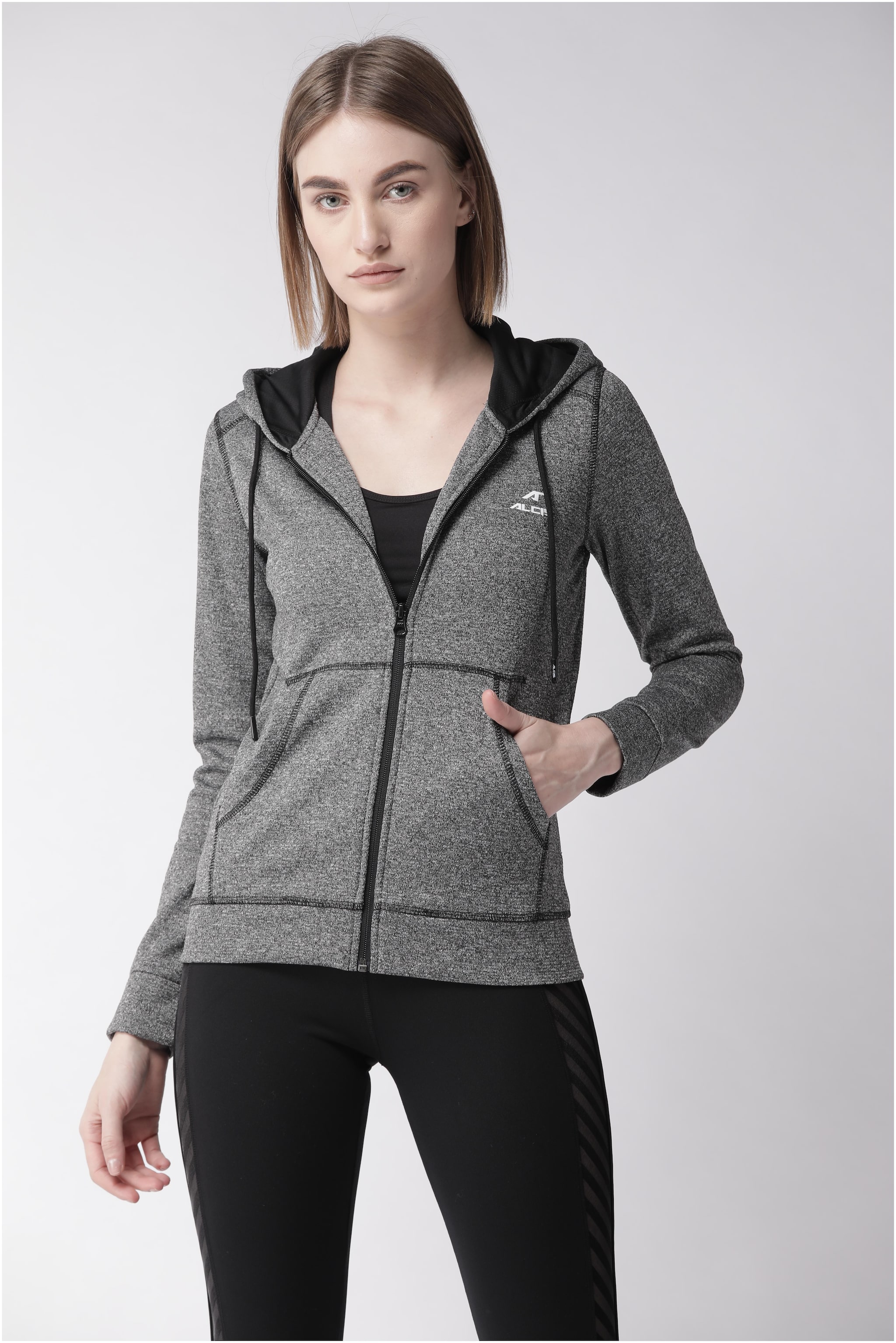 

Alcis Women Textured Sports Jacket - Grey