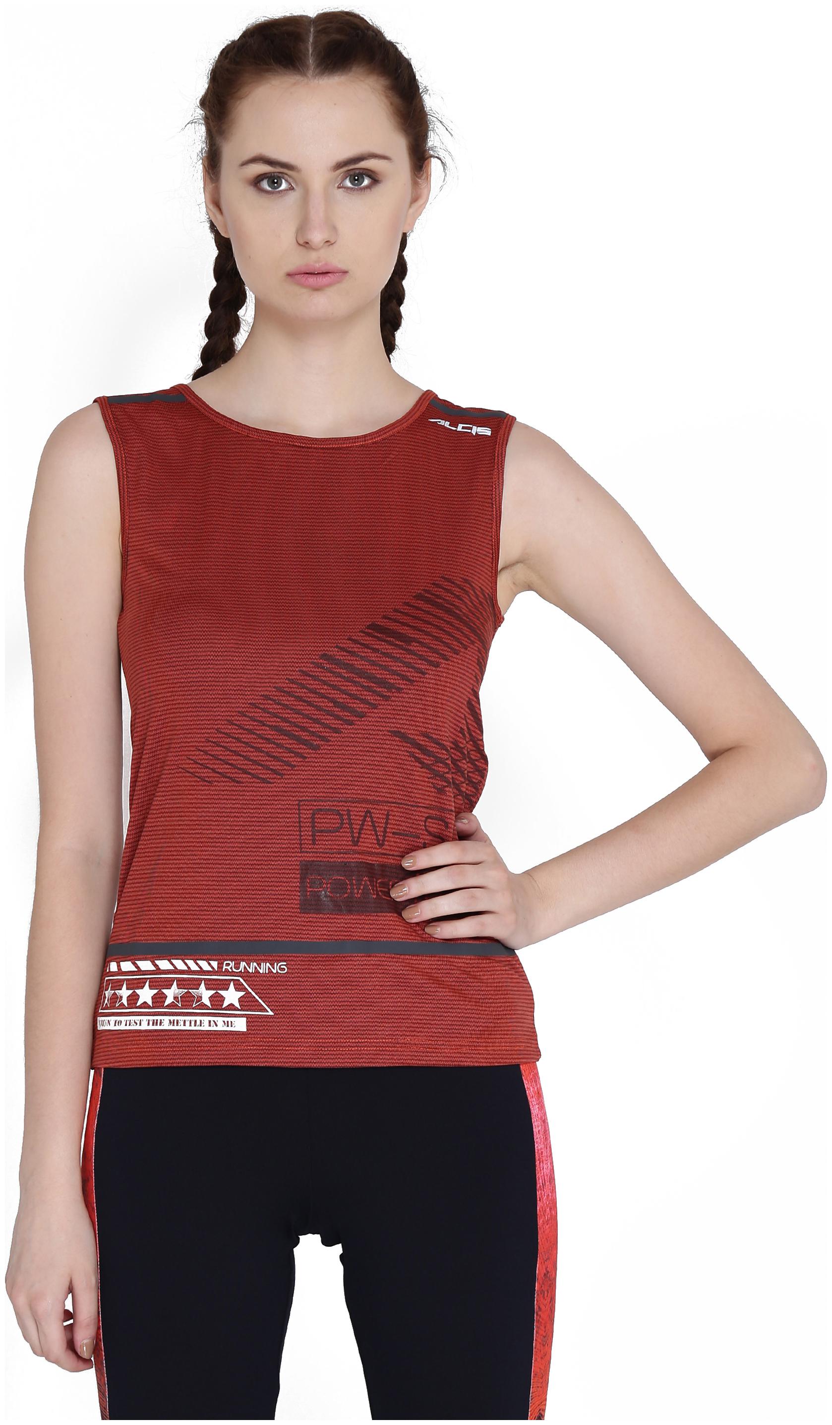 

Alcis Women Red Regular fit Round neck Polyester Tank top