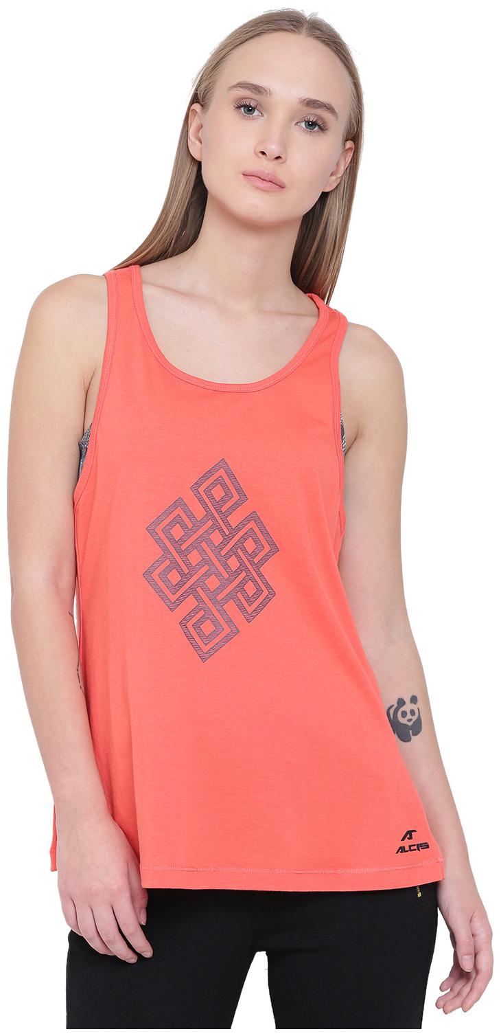 

Alcis Women Orange Slim fit U neck Blended Tank top