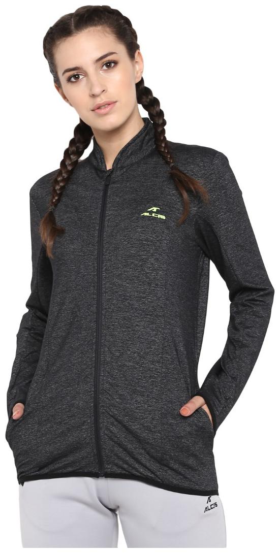 

Alcis Women Solid Sports Jacket - Black
