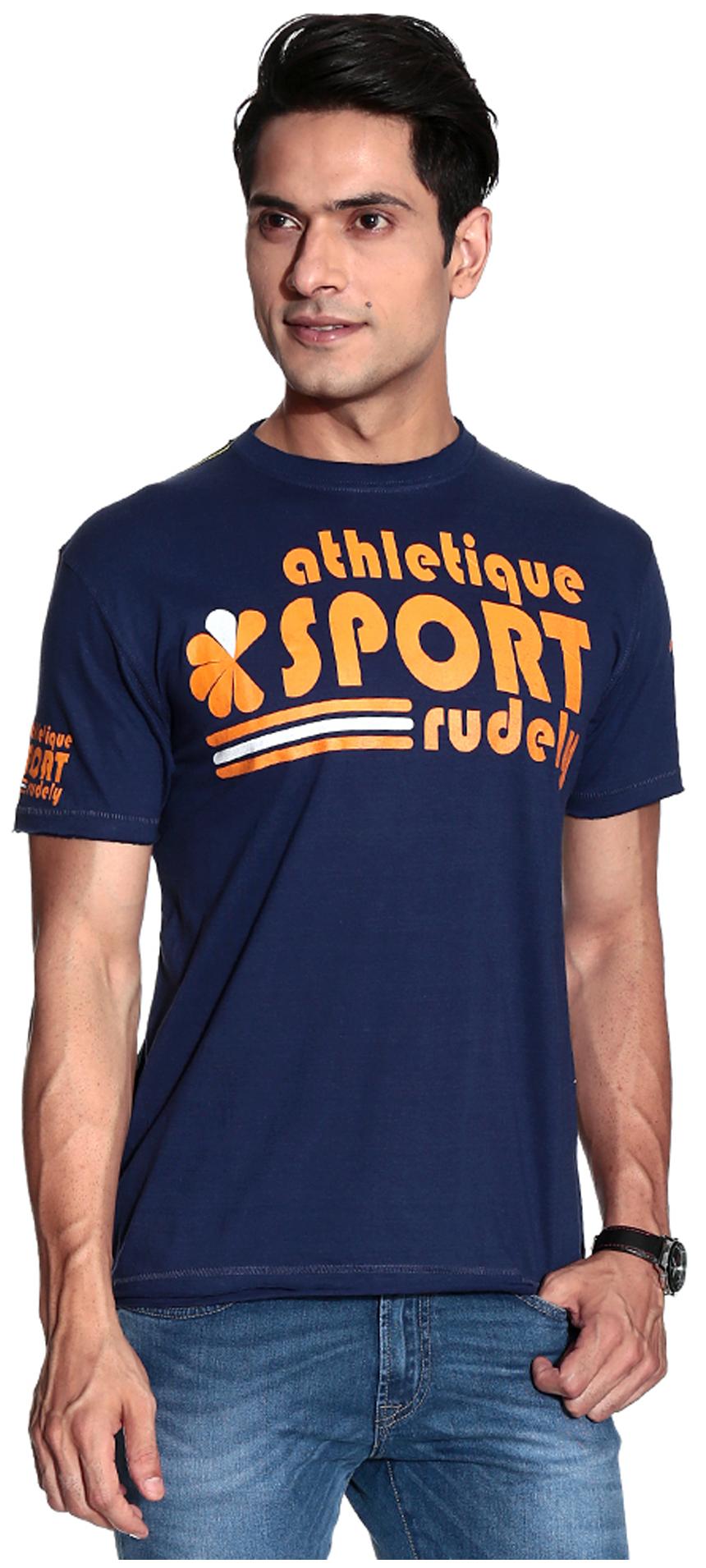 

Alcott Men Blue Regular fit Cotton Round neck T-Shirt - Pack Of 1