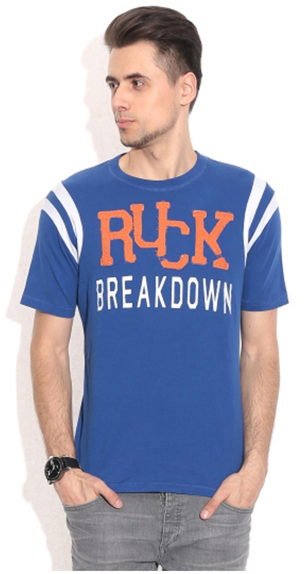 

Alcott Men Blue Regular fit Cotton Round neck T-Shirt
