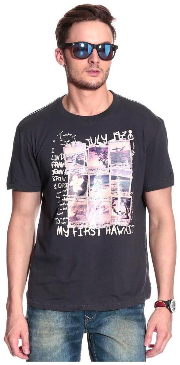 

Alcott Men Blue Slim fit Cotton Round neck T-Shirt - Pack Of 1