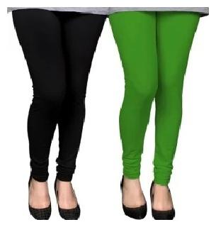 

Alisa Women Cotton Solid Black Green Leggings