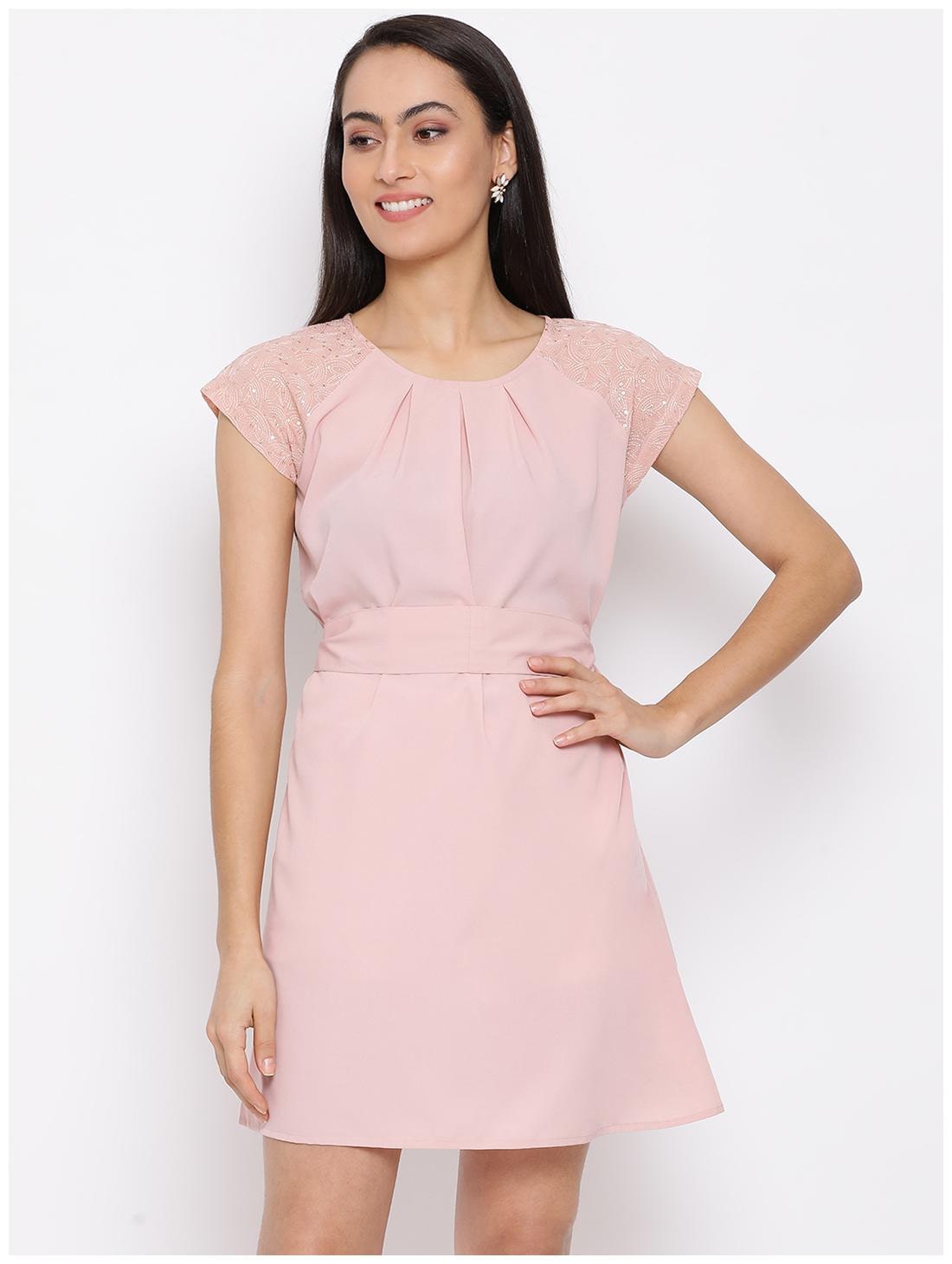

All Ways You Pink Embellished Fit flare dress
