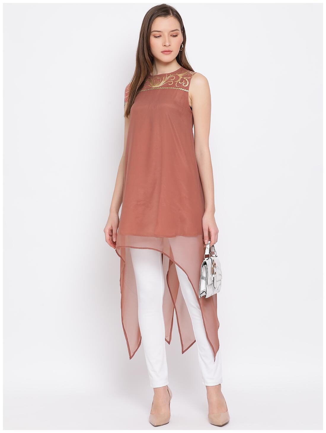 

All Ways You Brown Solid Fit flare dress