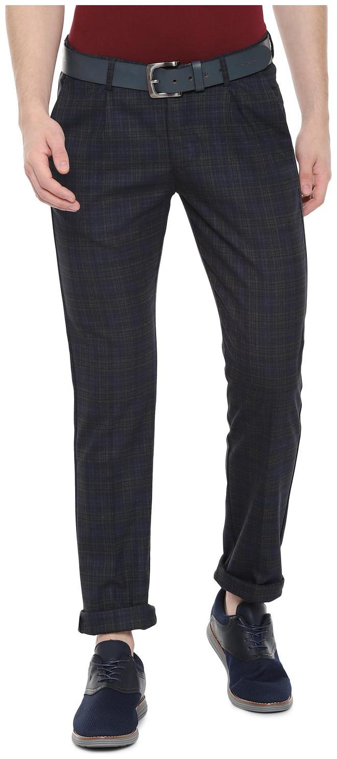 

Allen Solly Men Grey Checked Slim fit Regular trousers