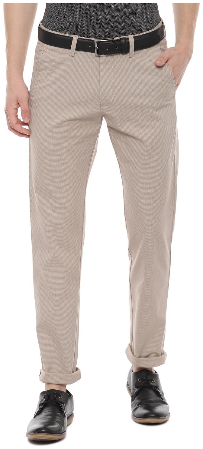 

Allen Solly Men Beige Textured Regular fit Regular trousers