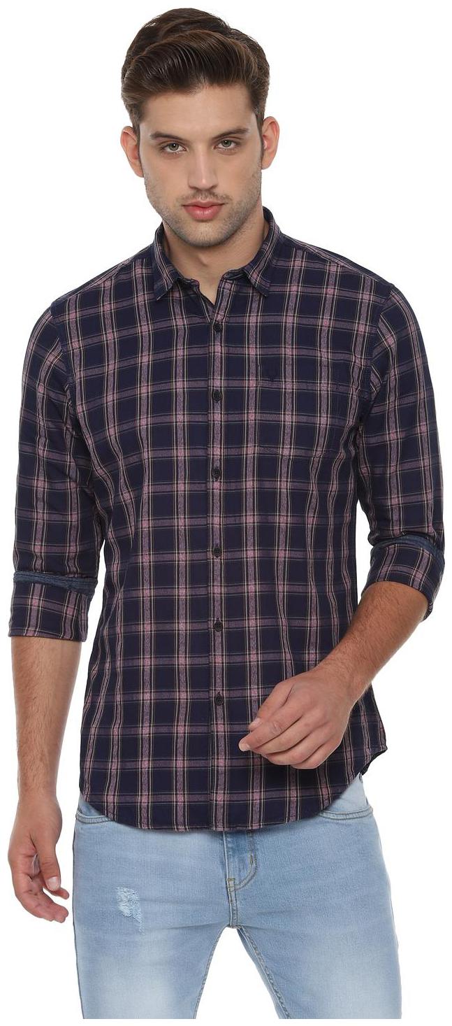 

Allen Solly Men Blue Checked Regular Fit Casual Shirt
