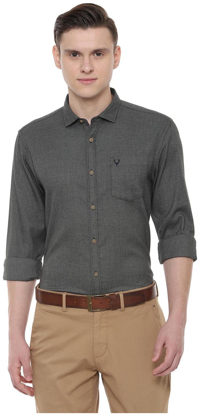 

Allen Solly Men Maroon Weaved Regular Fit Casual Shirt