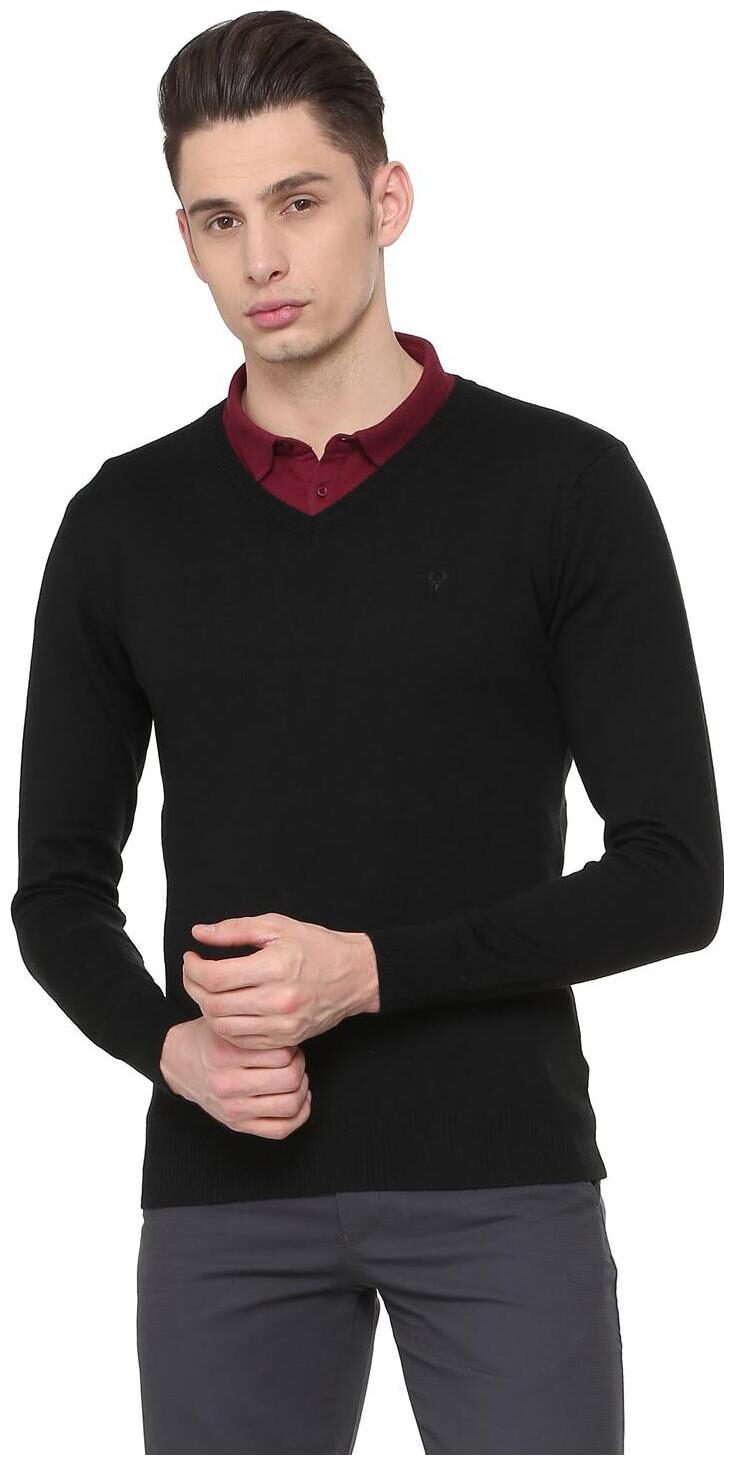 

Allen Solly Men Black V neck Pullover