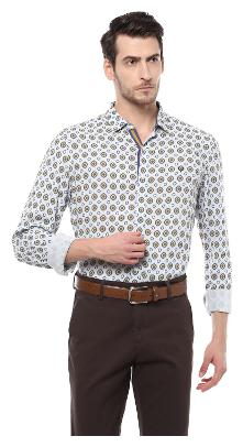 

Allen Solly Men Grey Floral Slim Fit Casual Shirt