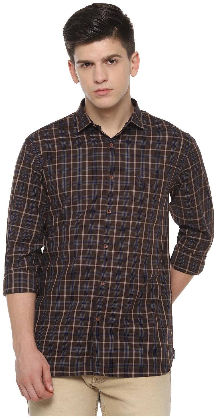 

Allen Solly Men Brown Checked Regular Fit Casual Shirt