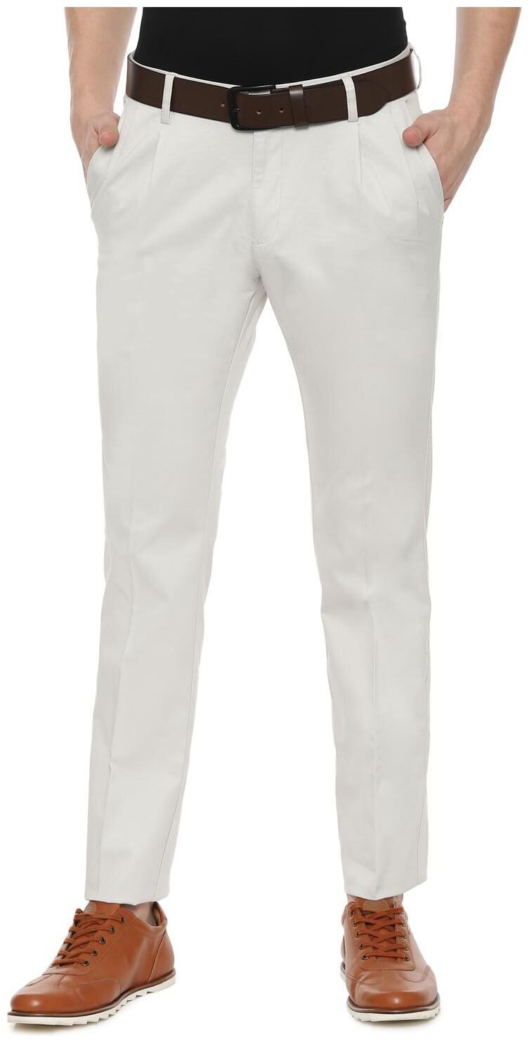 

Allen Solly Men White Solid Regular fit Regular trousers