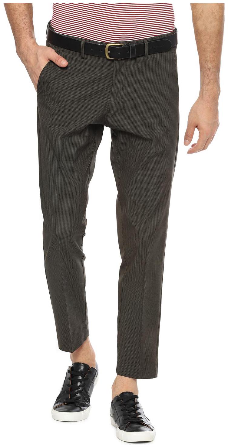 

Allen Solly Men Green Textured Slim fit Regular trousers