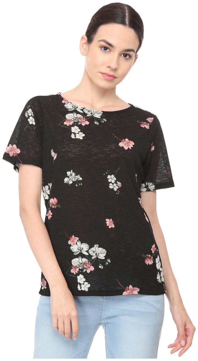

Allen Solly Women Printed Regular top - Black