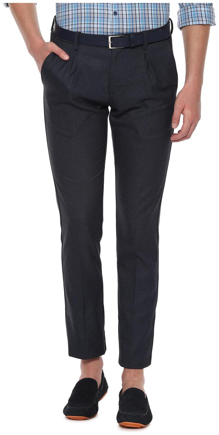 

Allen Solly Men Blue Textured Slim fit Regular trousers