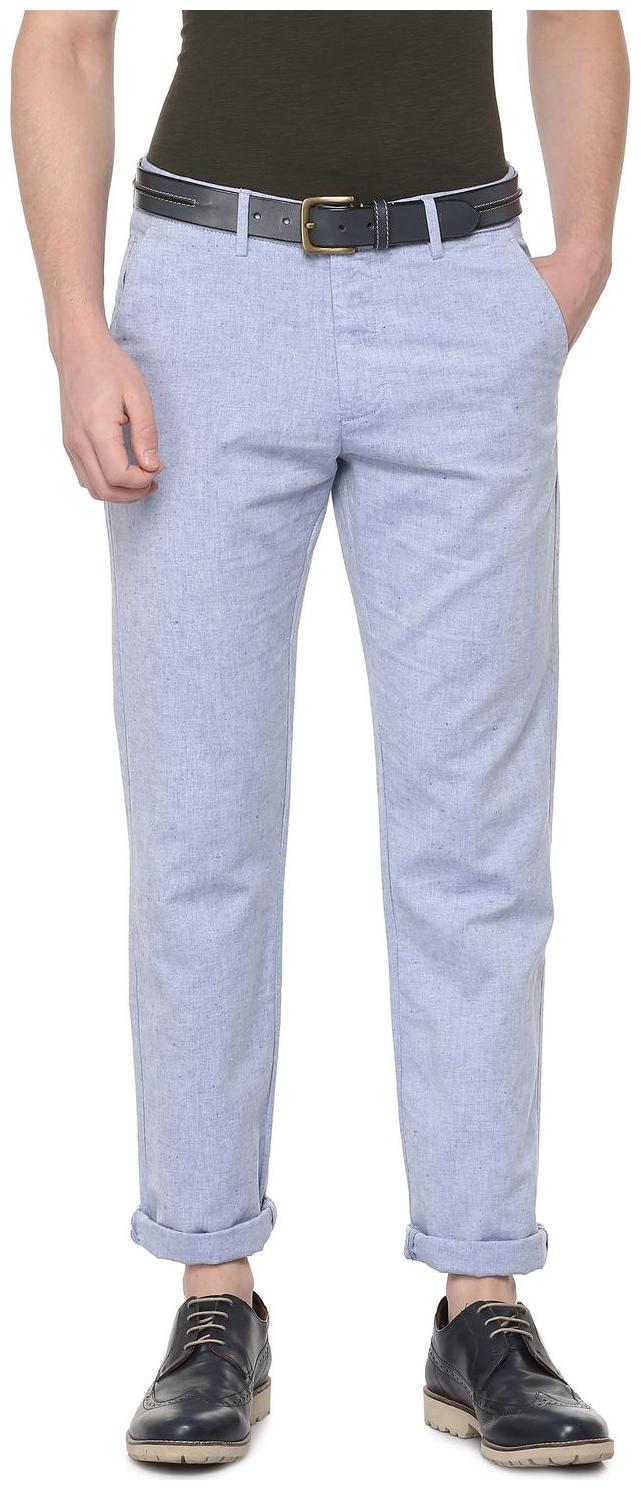 

Allen Solly Men Blue Textured Regular fit Regular trousers