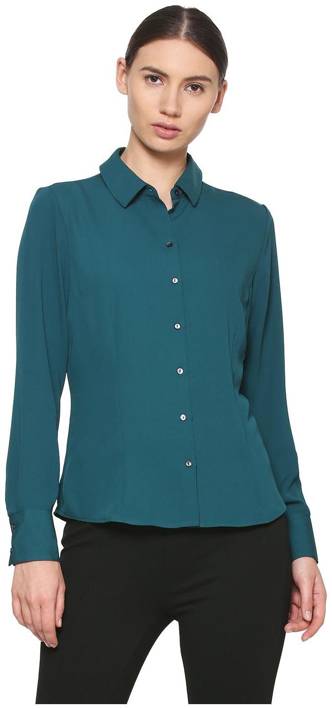 

Allen Solly Women Green Solid Regular Fit Shirt