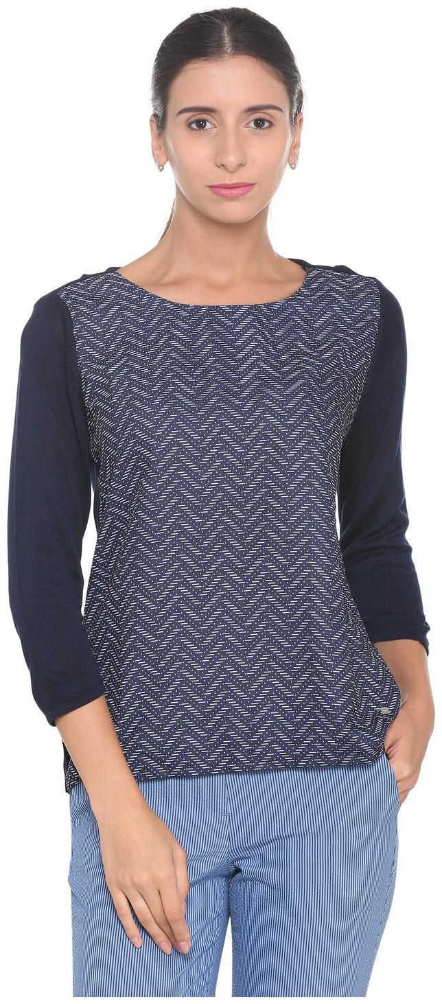 

Allen Solly Women Self design Regular top - Blue
