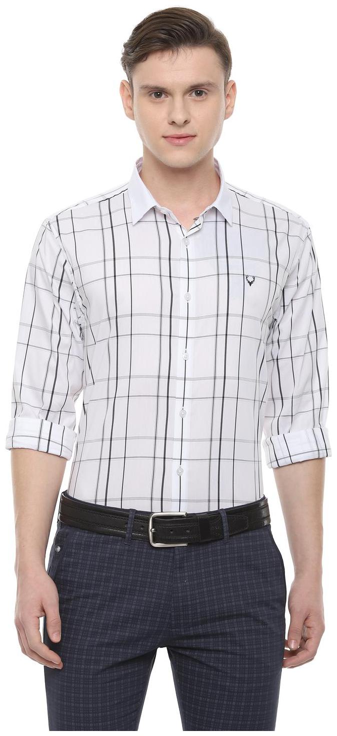 

Allen Solly Men White Checked Slim Fit Casual Shirt
