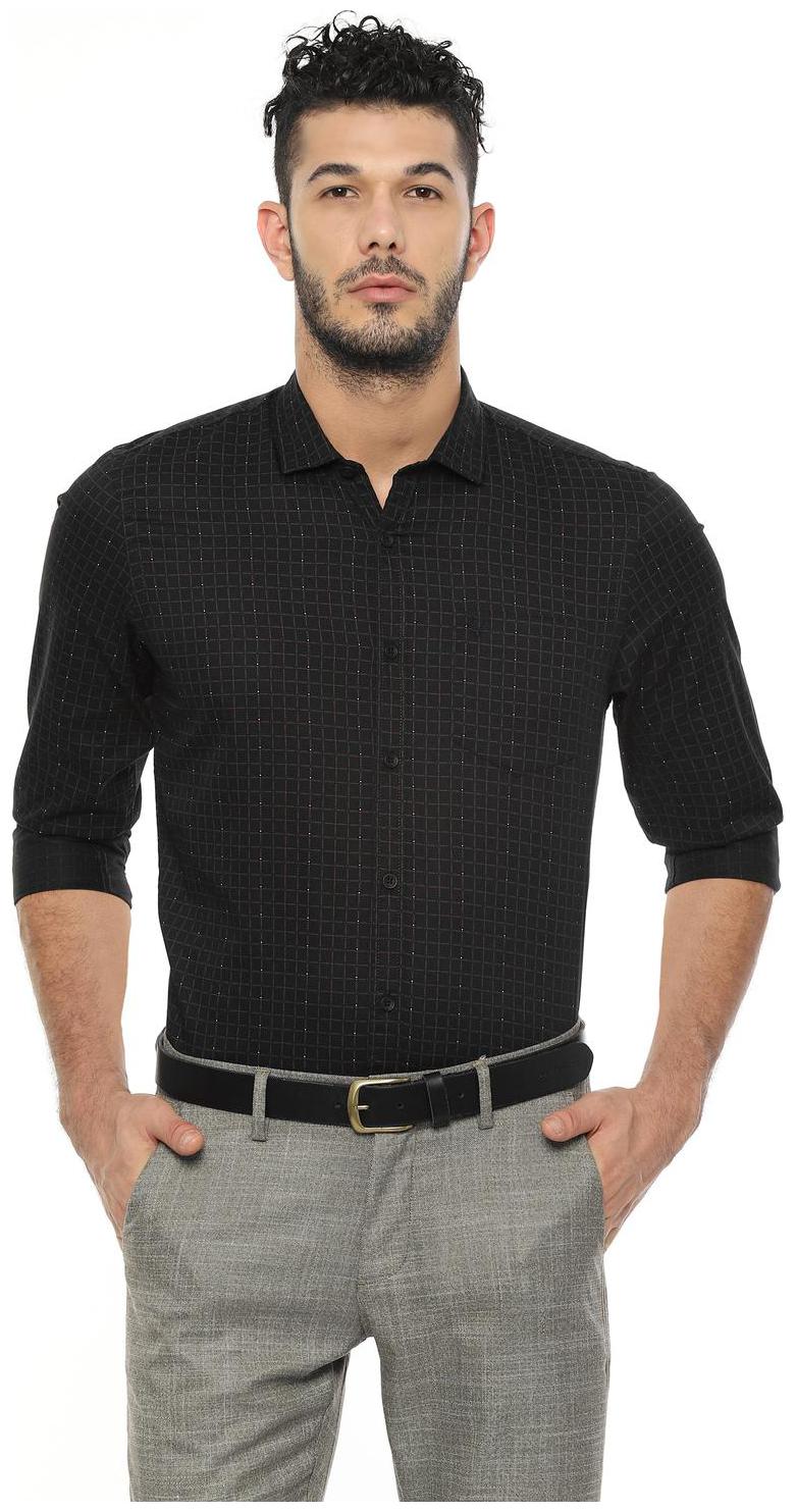 

Allen Solly Men Black Checked Regular Fit Casual Shirt