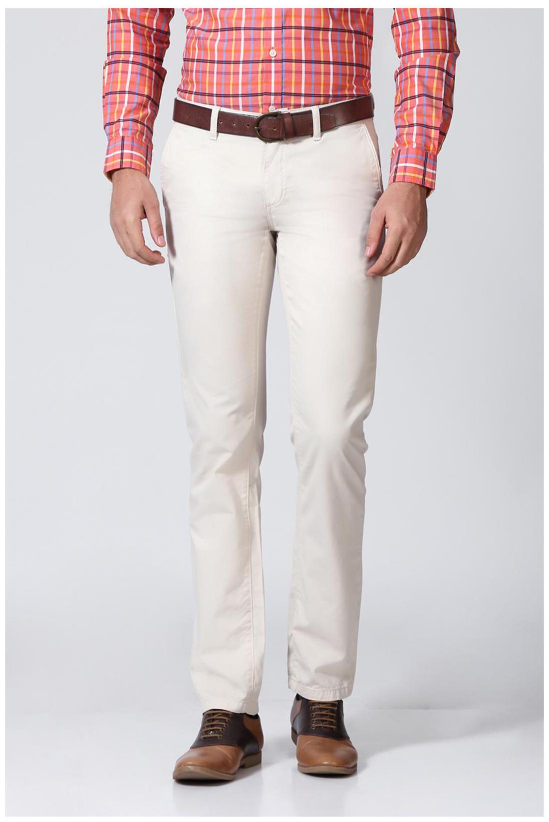 

Allen Solly Men Beige Solid Regular fit Regular trousers