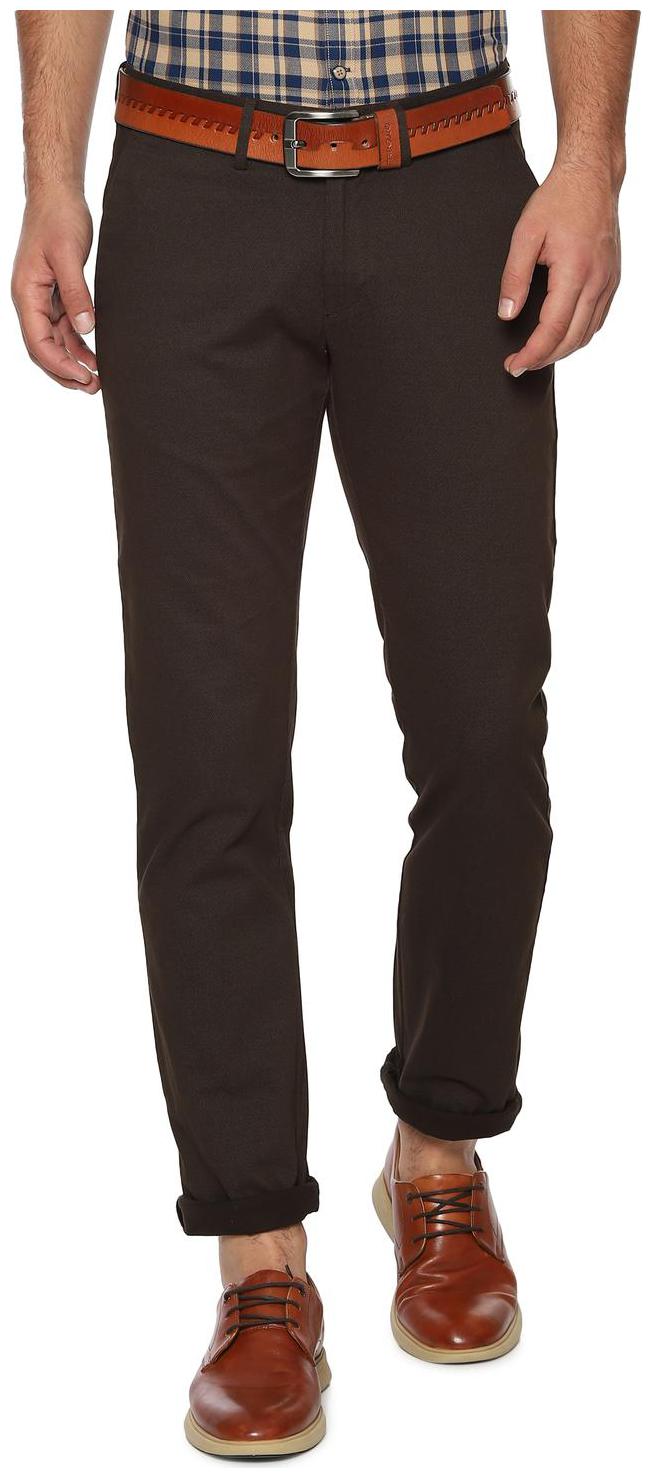 

Allen Solly Men Textured Slim Fit Formal Trouser - Brown
