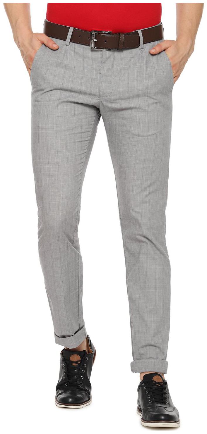 

Allen Solly Men Grey Checked Slim fit Regular trousers