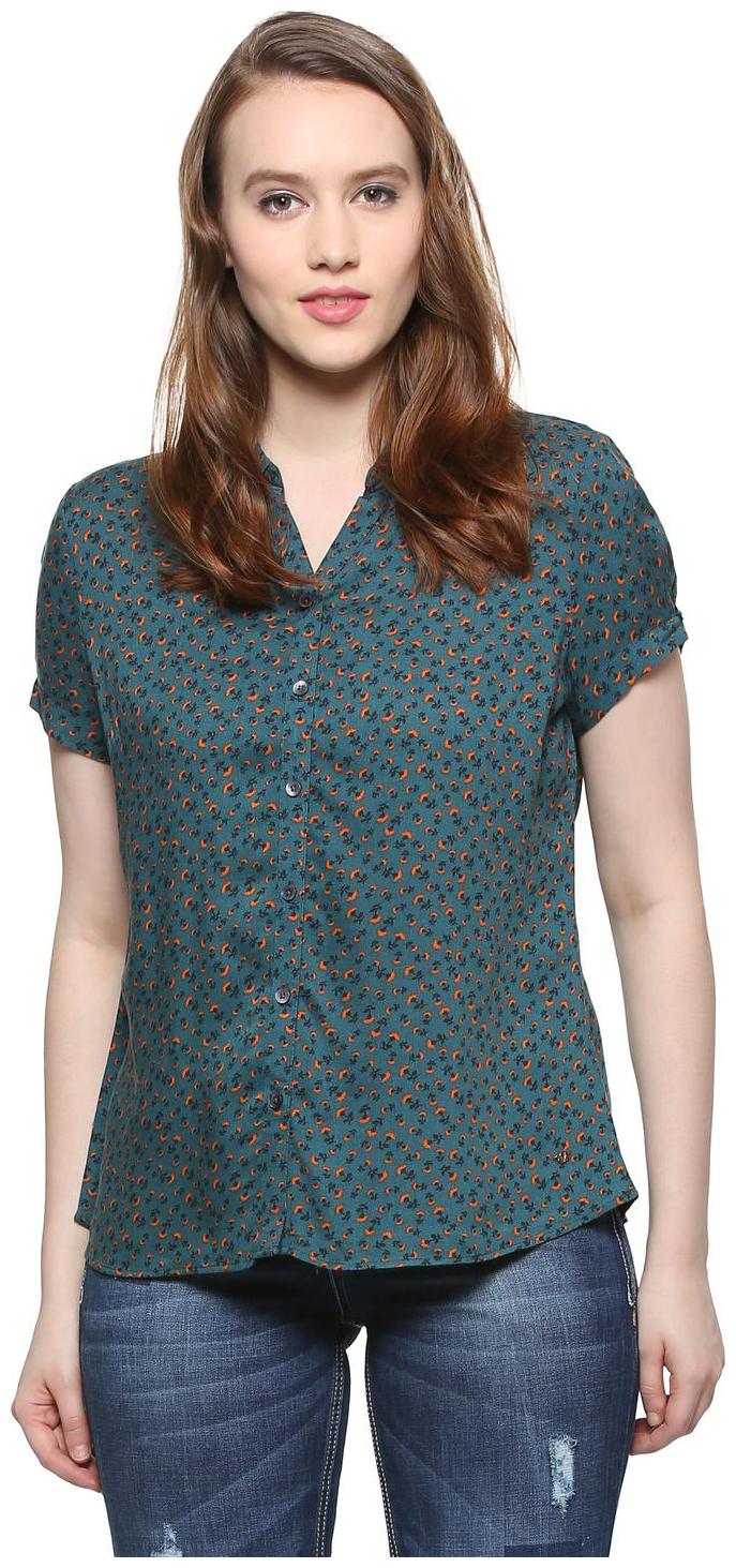 

Allen Solly Women Green Printed Regular Fit Shirt