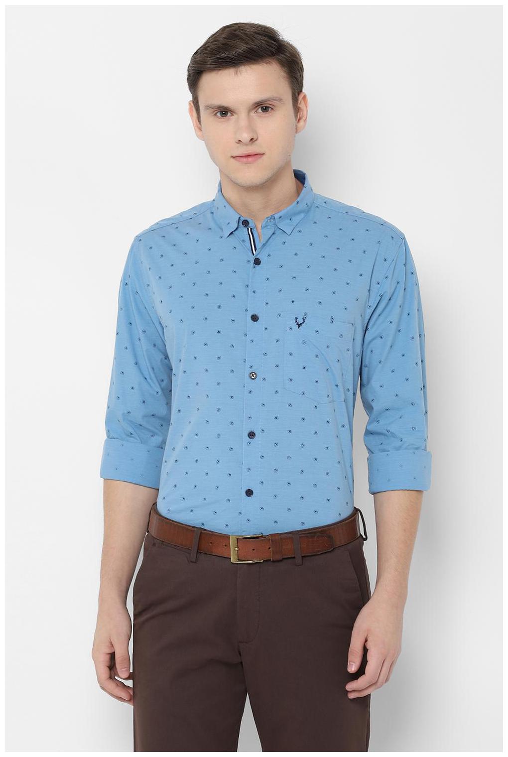 

Allen Solly Men Blue Printed Slim Fit Casual Shirt