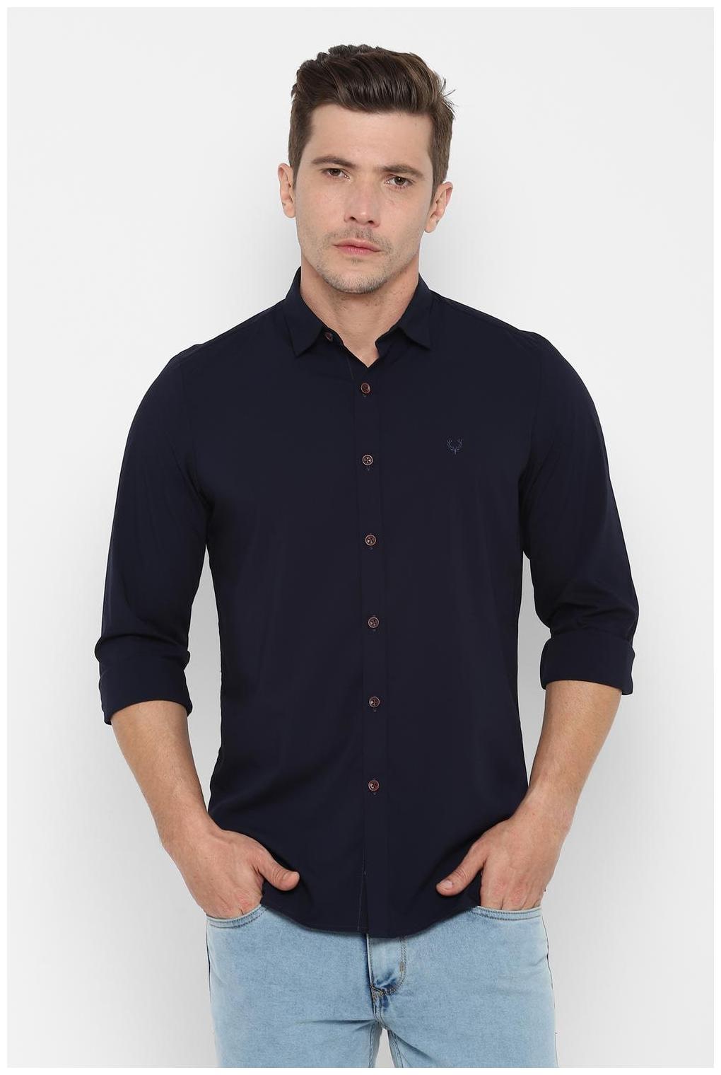 

Allen Solly Men Blue Solid Slim Fit Casual Shirt