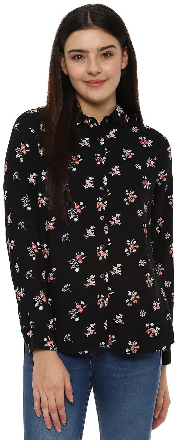 

Allen Solly Women Black Floral Regular Fit Shirt