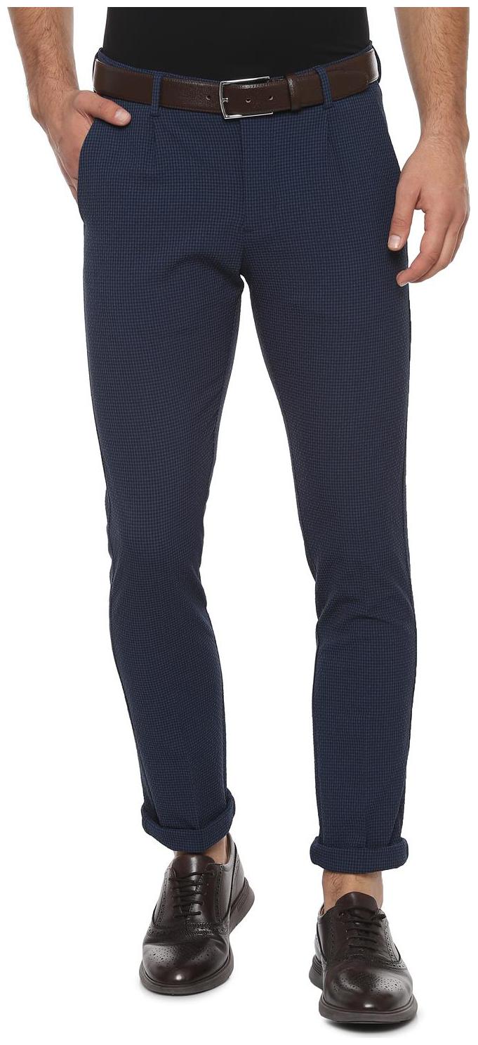 

Allen Solly Men Blue Checked Slim fit Regular trousers