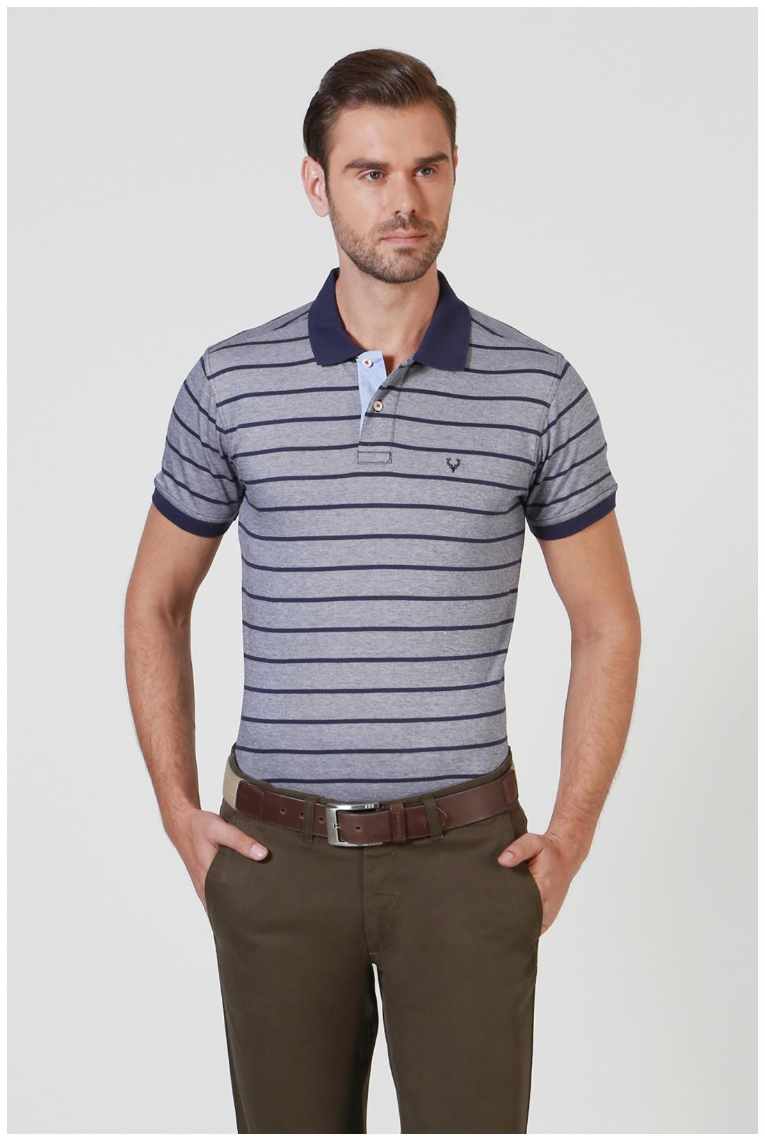 

Allen Solly Men Grey Regular fit Cotton Polo collar T-Shirt - Pack Of 1