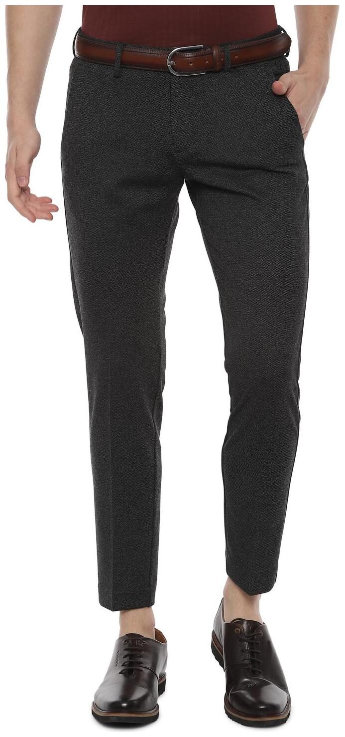 

Allen Solly Men Grey Textured Slim fit Regular trousers