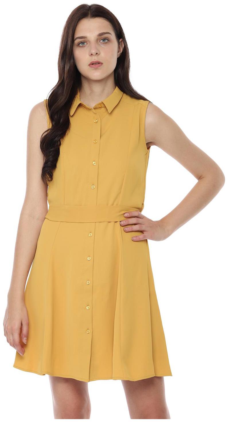 

Allen Solly Yellow Solid A-line dress