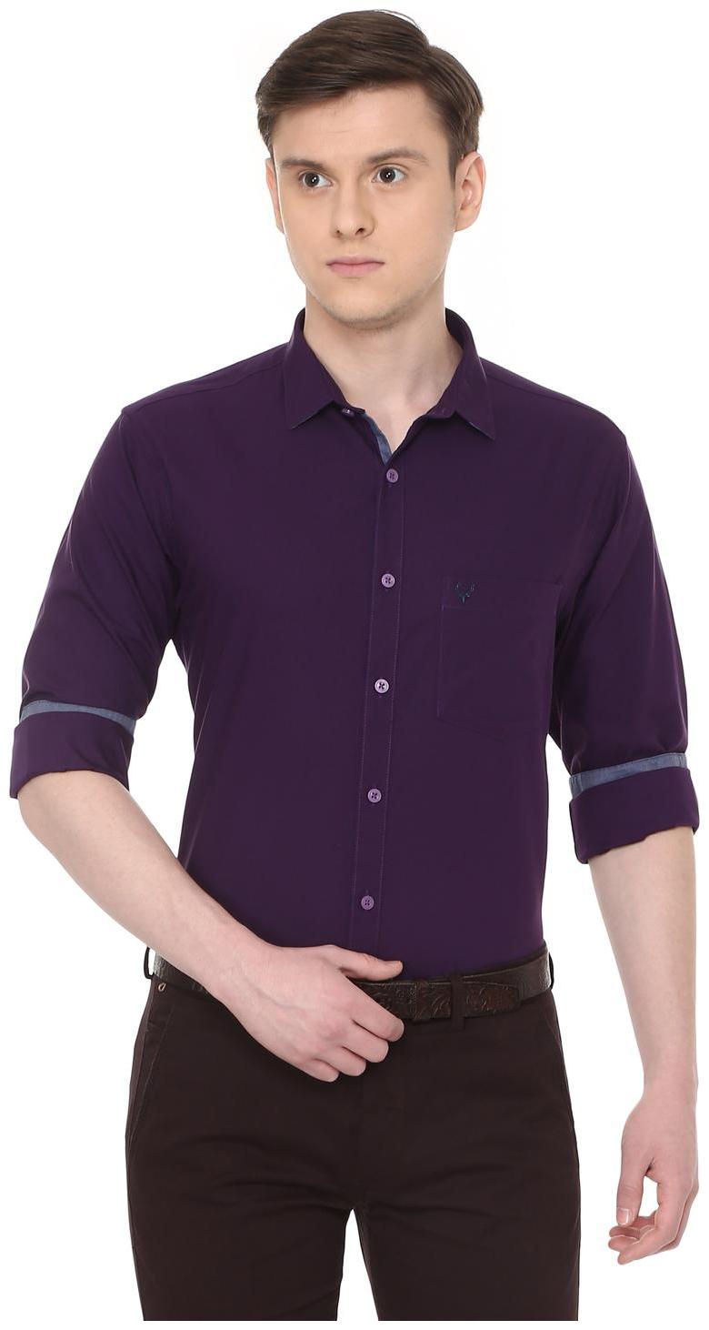 

Allen Solly Men Purple Solid Regular Fit Casual Shirt