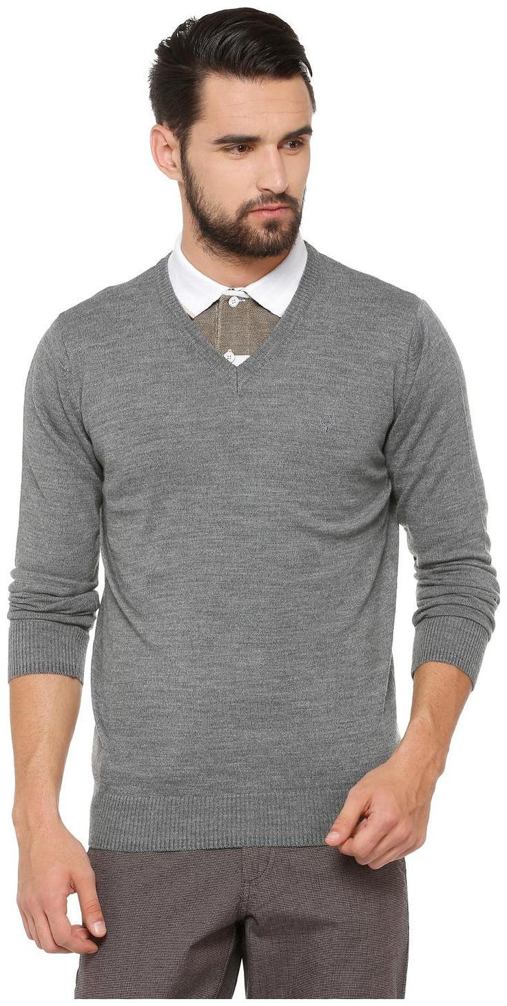 

Allen Solly Men Grey V neck Pullover