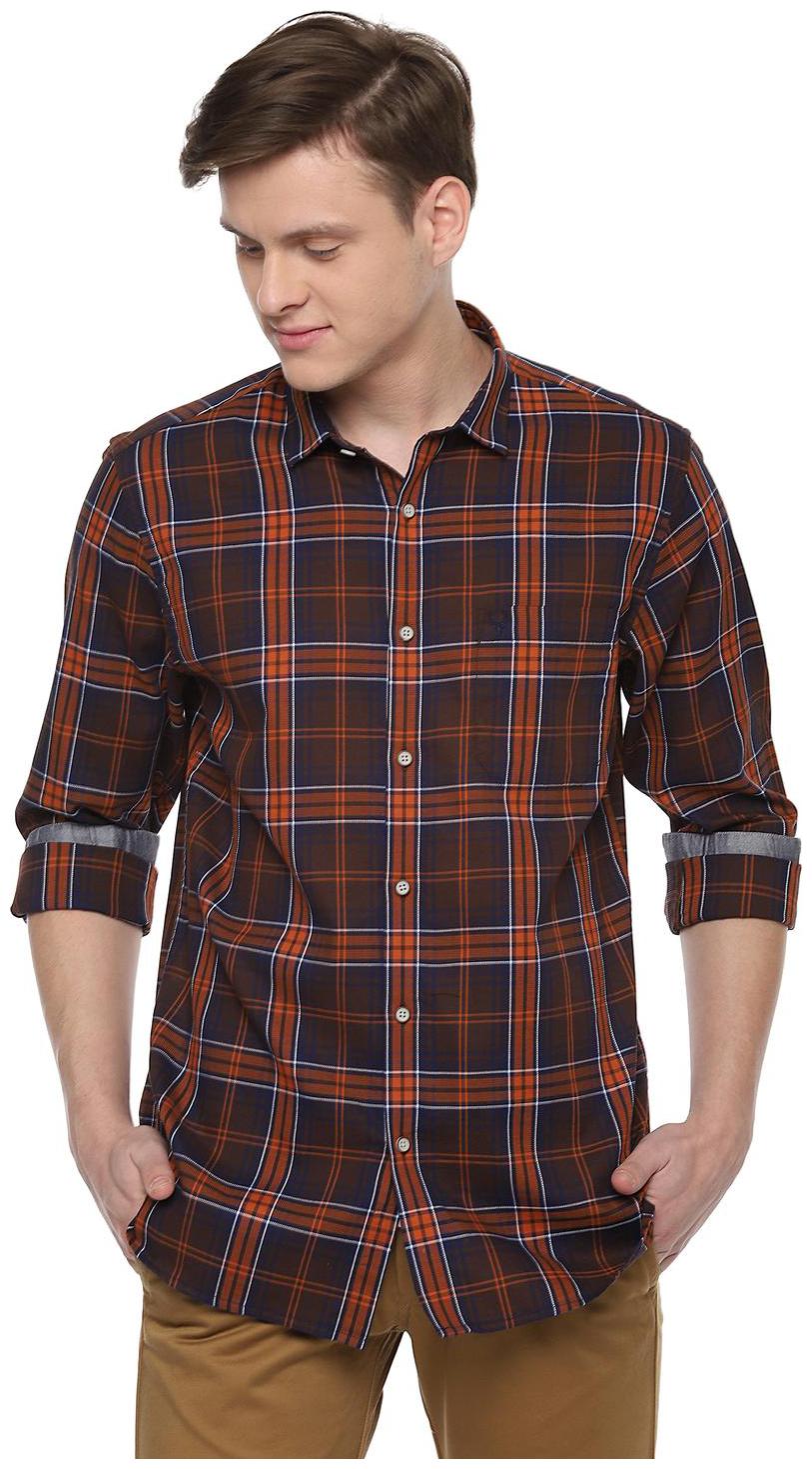 

Allen Solly Men Brown Checked Slim Fit Casual Shirt