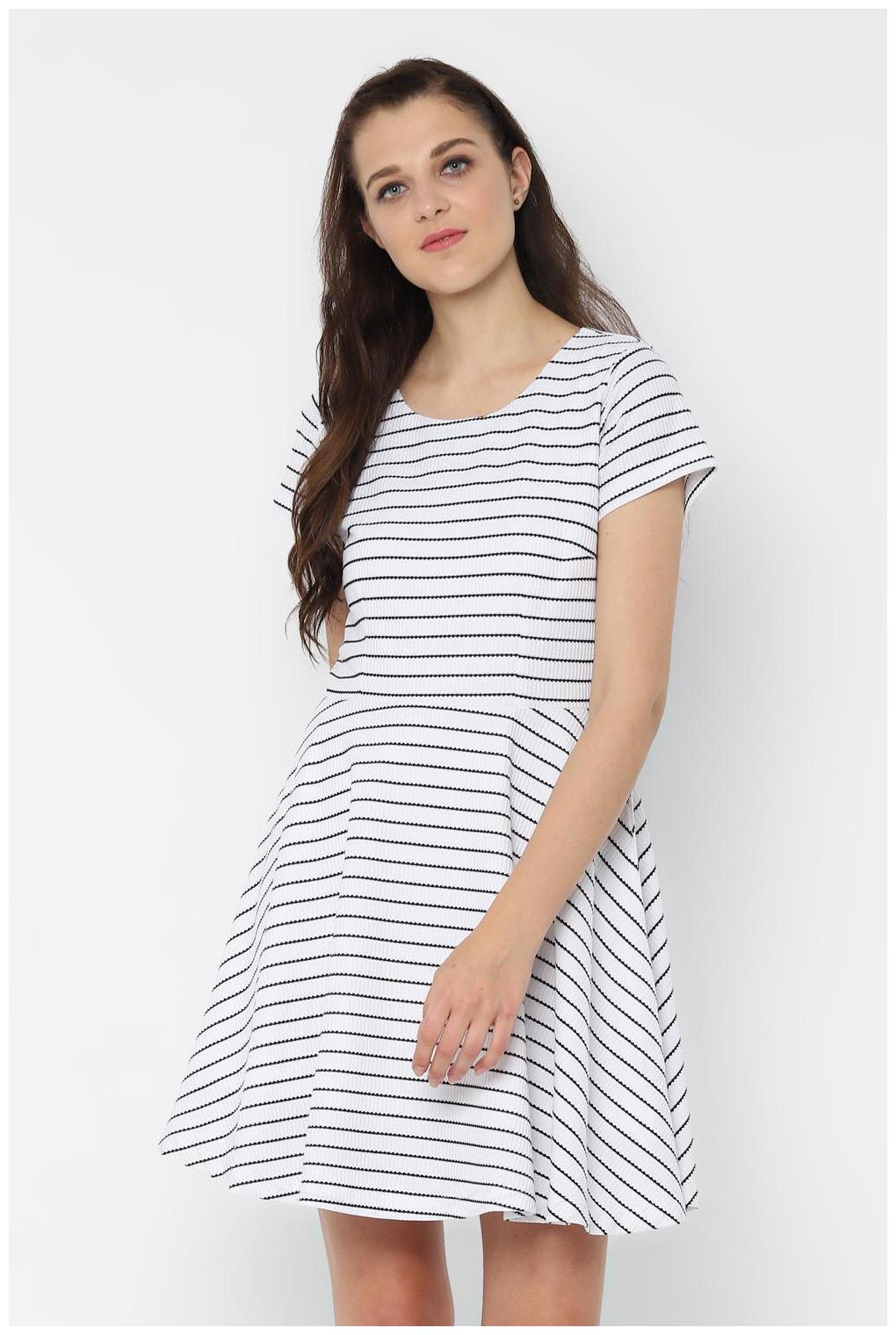 

Allen Solly White Striped A-line dress