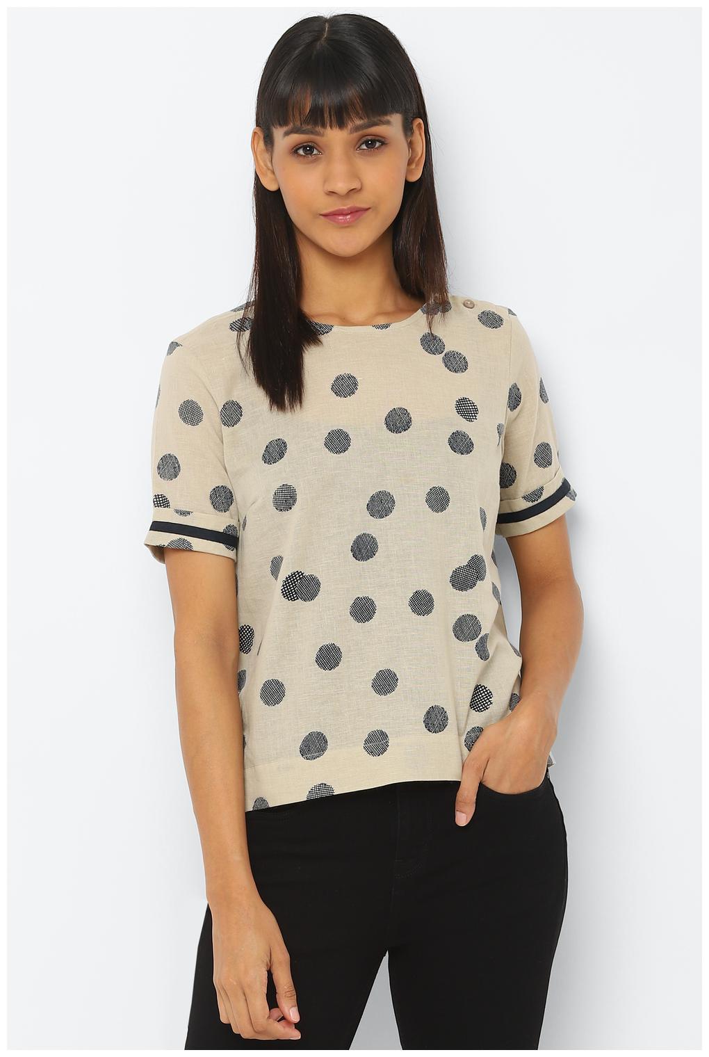 

Allen Solly Women Polka dots Regular top - Beige