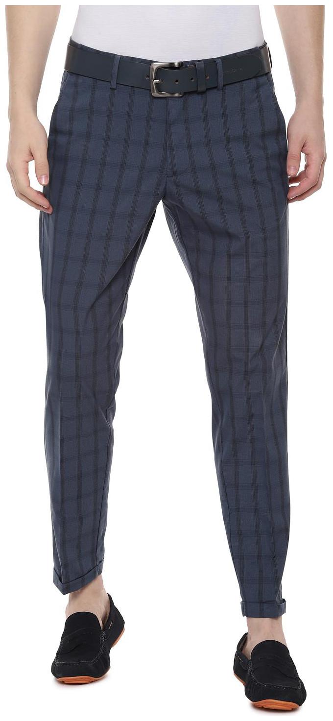 

Allen Solly Men Blue Checked Slim fit Regular trousers