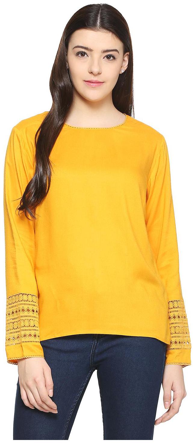 

Allen Solly Women Geometric Cape top - Yellow