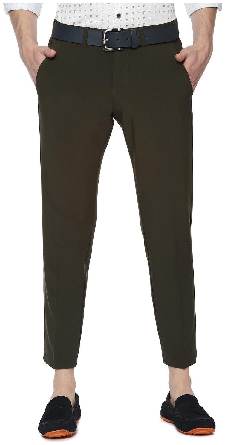 

Allen Solly Men Green Solid Slim fit Regular trousers