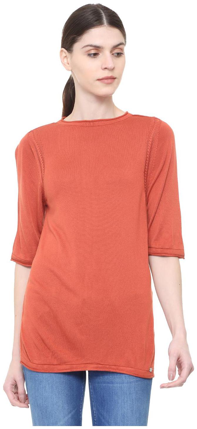 

Allen Solly Women Solid Regular top - Orange