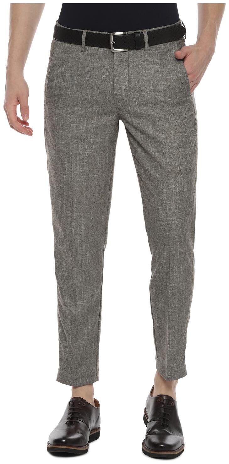 

Allen Solly Men Grey Solid Slim fit Regular trousers