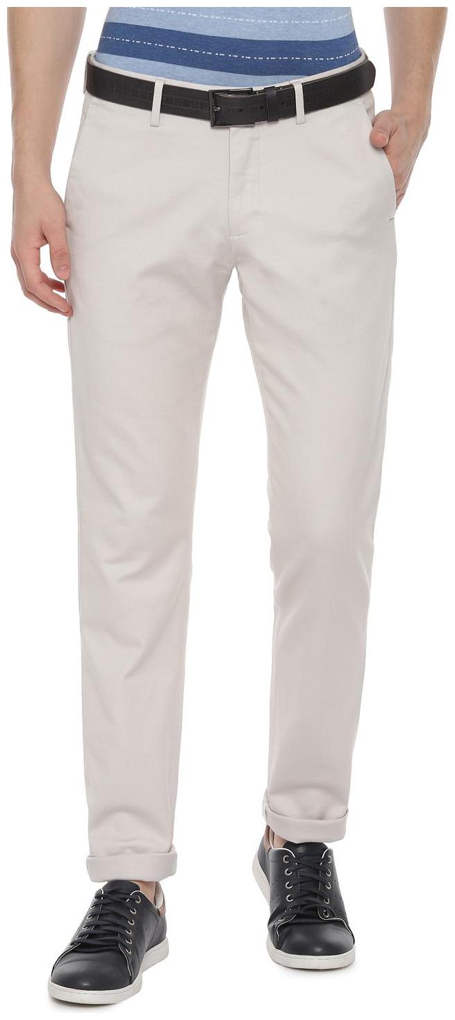 

Allen Solly Men White Textured Slim fit Regular trousers