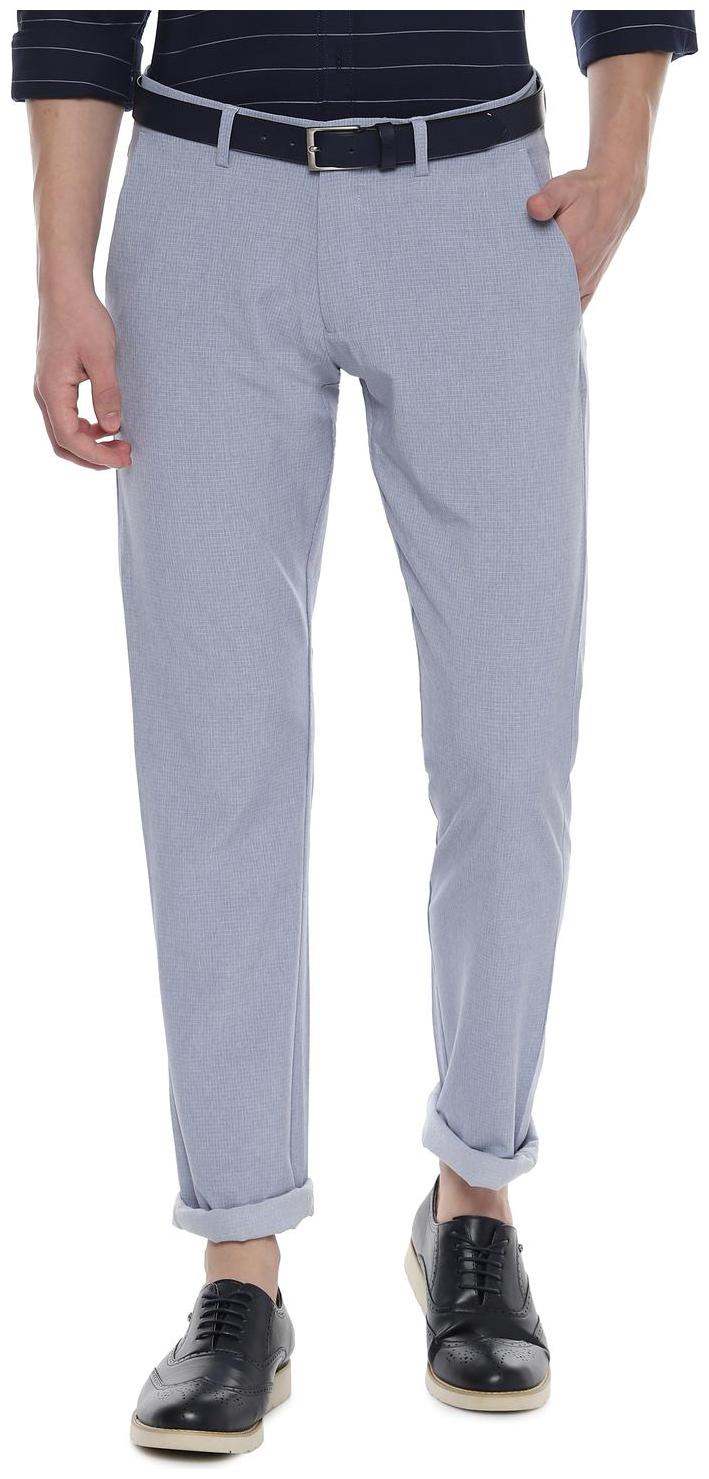 

Allen Solly Men Blue Textured Slim fit Regular trousers